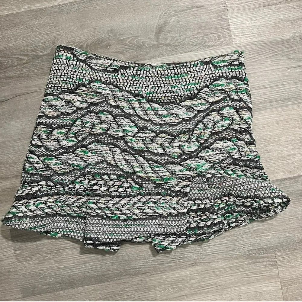 NWT Iro Alessa Flared Hem Mini Skirt High Waist Tweed Fit Flare Ruffle M - Picture 4 of 9